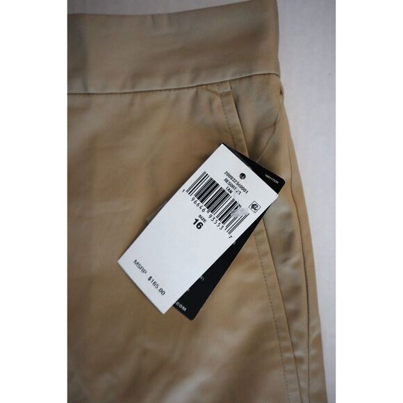 Lauren Ralph Lauren Women's Sz 16 Tan Pleated Cotton Twill Cropped Pants - Picture 4 of 11